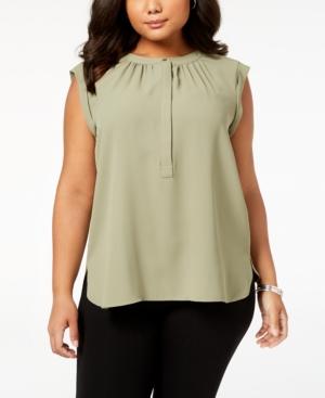 Nine West Plus Size Mock-neck Blouse