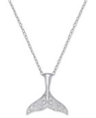 Diamond Whale Tail Pendant Necklace (1/10 Ct. T.w.) In Sterling Silver