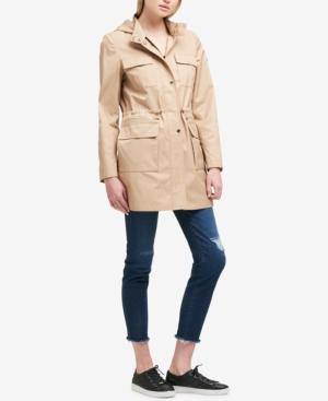 Dkny Petite Cinched-waist Raincoat