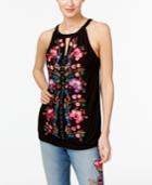 Inc International Concepts Petite Embroidered Halter Top, Created For Macy's