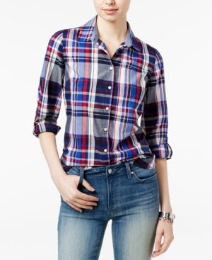 Tommy Hilfiger Iris Plaid Roll-tab Shirt