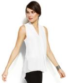 Vince Camuto Sleeveless Inverted-pleat Blouse