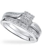 Diamond Engagement Ring Set In Sterling Silver (1/4 Ct. T.w.)