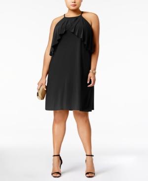 R & M Richards Plus Size Cold-shoulder Shift Dress