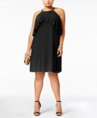 R & M Richards Plus Size Cold-shoulder Shift Dress