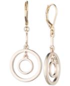 Anne Klein Gold-tone Double Circle Drop Earrings