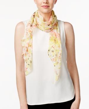 Calvin Klein Petal Print Crinkle Chiffon Scarf