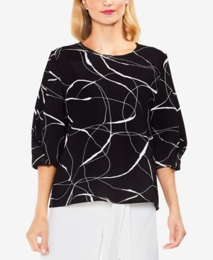 Vince Camuto Printed Full-sleeve Blouse