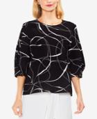 Vince Camuto Printed Full-sleeve Blouse