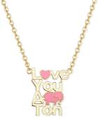 Lily Nily Enamel Love You A Ton Pendant Necklace In 18k Gold Over Sterling Silver