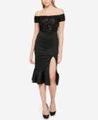 Guess Sequined Off-the-shoulder Dress