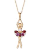 Multi-gemstone Ballerina 18 Pendant Necklace (4-1/5 Ct. T.w.) In 14k Gold-plated Sterling Silver