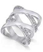 Thalia Sodi Silver-tone Pave Statement Ring, Created For Macy's