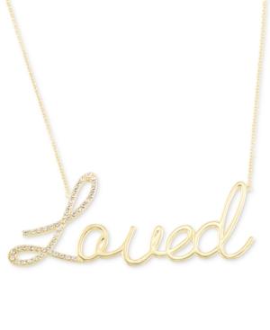 Simone I. Smith Swarovski Crystal Loved Script Pendant Necklace In 18k Over Sterling Silver, 18 + 4 Extender