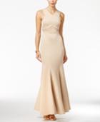 Teeze Me Juniors' Embellished Illusion-waist Gown