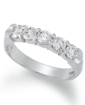 Diamond Ring, 14k White Gold Certified 5-stone Diamond Anniversary Band (3/4 Ct. T.w.)