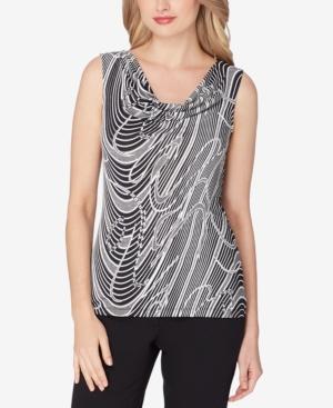 Tahari Asl Textured Cowl-neck Top