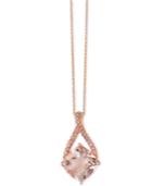 Effy Blush Morganite (2-5/8 Ct. T.w.) And Diamond Accent Pendant Necklace In 14k Rose Gold