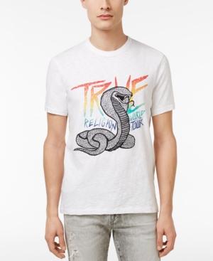 True Religion Men's Cobras Tour Embroidered Graphic-print Logo Cotton T-shirt