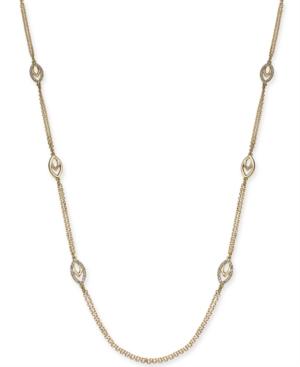 I.n.c. Gold-tone Crystal Navette Station Necklace, 36 + 3 Extender, Created For Macy's