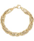 Twist Link Bracelet In 10k Gold