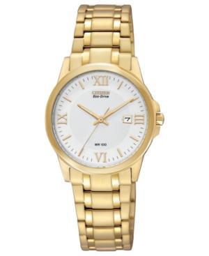 Citizen Watch, Women's Eco-drive Gold-tone Stainless Steel Bracelet 28mm Ew1912-51a