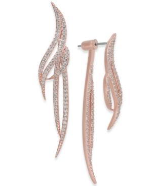 Danori Rose Gold-tone Pave Front & Back Earrings, Created For Macy's