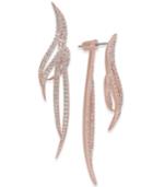 Danori Rose Gold-tone Pave Front & Back Earrings, Created For Macy's