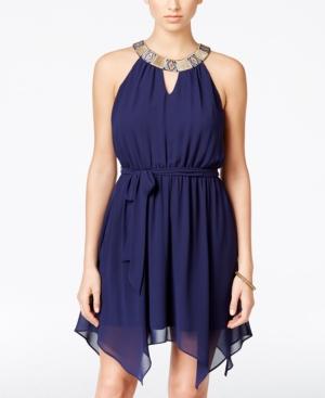 Bcx Juniors' Handkerchief-hem Halter Dress