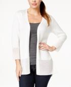 Jm Collection Open-front Crochet-hem Cardigan, Only At Macy's