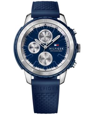 Tommy Hilfiger Men's Flynn Blue Silicone Strap Watch 47mm 1791193