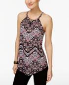 Inc International Concepts Printed Asymmetrical Keyhole Top, Only At Macy's