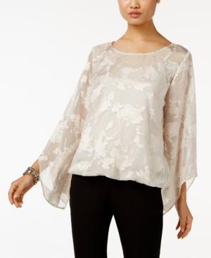 Alfani Petite Floral Jacquard Blouson Top, Only At Macy's