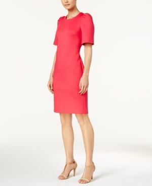 Calvin Klein Puffed-shoulder Sheath Dress