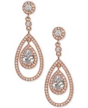 Anne Klein Crystal And Pave Orbital Drop Earrings