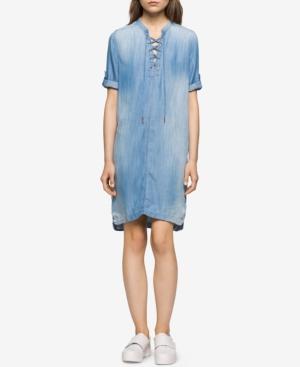 Calvin Klein Jeans Denim Lace-up Shirtdress