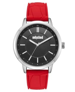 Unlisted Men's Red Silicone Sport Watch, 44mm