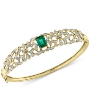 Brasilica By Effy Emerald (1-3/8 Ct. T.w.) And Diamond (3/4 Ct. T.w.) Bangle Bracelet In 14k Gold