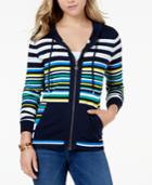 Tommy Hilfiger Cotton Striped Zip-up Hoodie, Created For Macy's