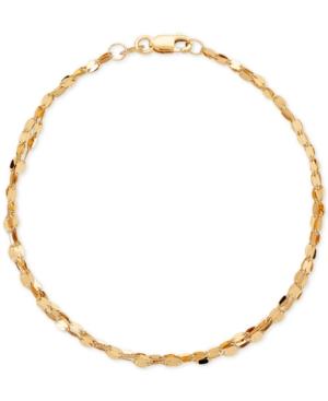 Triple Strand Link Bracelet In 14k Gold