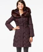 Tahari Faux-fur-trim Hooded Down Coat