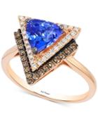 Neo Geo Le Vian Tanzanite (1 Ct. T.w.) And Diamond (1/3 Ct. T.w.) Geometric Ring In 14k Rose Gold, Only At Macy's