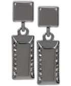 Kenneth Cole New York Hematite-tone Pave Rectangle Drop Earrings