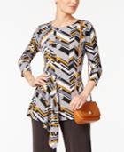 Alfani Chevron-print Draped Top, Created For Macy's