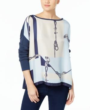 Weekend Max Mara Silk-front Rope-print Top