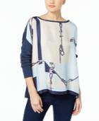 Weekend Max Mara Silk-front Rope-print Top