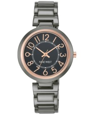 Nine West Women's Gunmetal Bracelet Watch 36mm Nw-1893gnrt