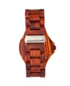 Earth Wood Raywood Wood Bracelet Watch W/date Red 47mm