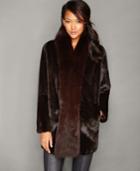 The Fur Vault Fox-fur-trim Mink Fur Coat
