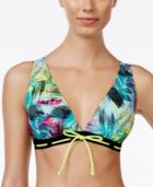 Go By Gossip Island Palm Print Bralette Bikini Top Women's Swimsuit